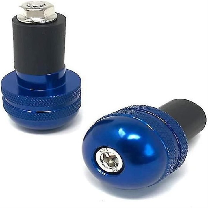 Motorkerékpár kormányvég súlyok 22mm eloxált kék 56.4x28mm szett