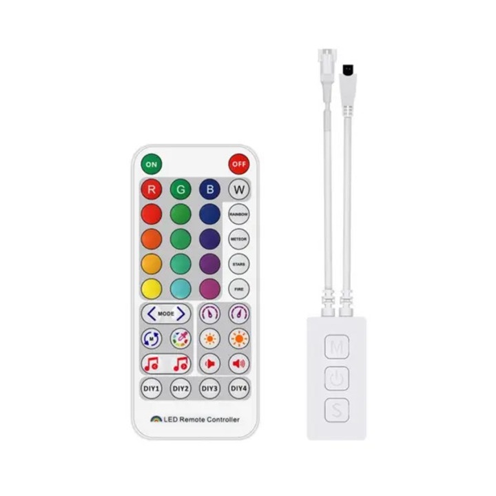 LED RGB vezérlő 38 gombos merev műanyag 60x30x14mm többszínű