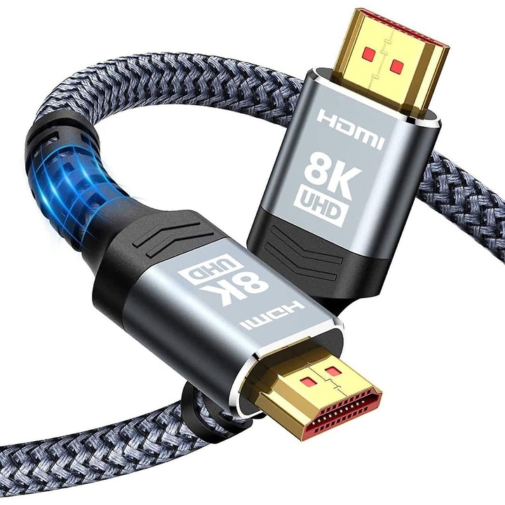 Cablu HDMI 8K 48Gbps позлатен алуминий 1.5м