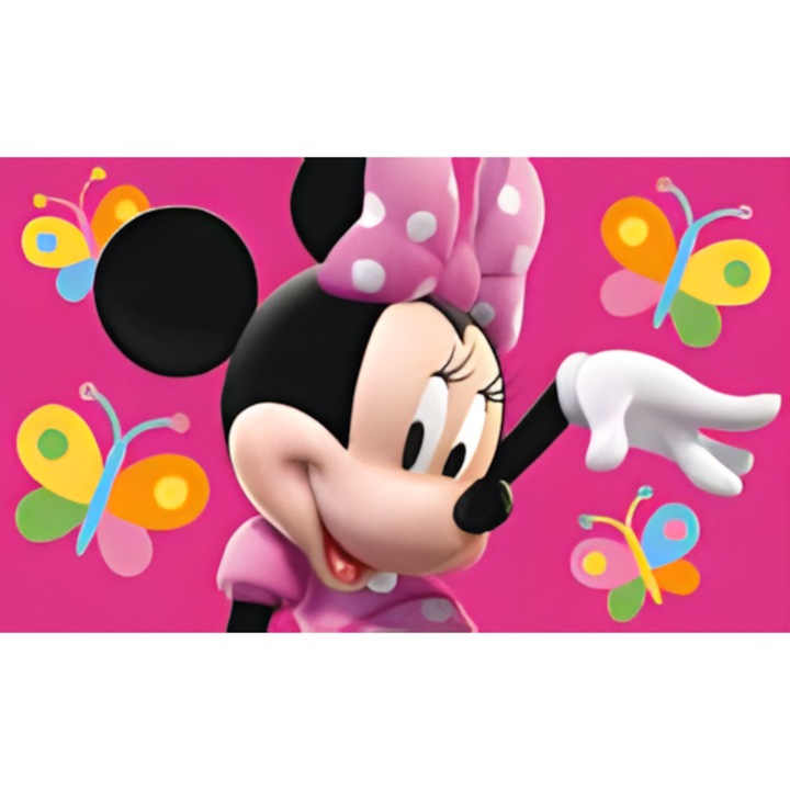 Kézi Csomózású Walt Disney Akril Szőnyeg Mickey Egér Lány Mintás MFL 2 Méret 45 x 75 cm