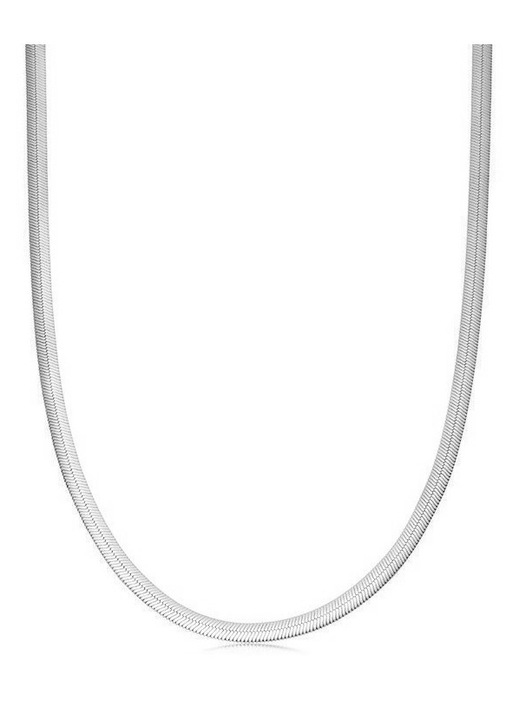 S925 sterling ezüst nyaklánc, lapos kígyócsont lánc, egyszerű lánc, nőies niche design, kiváló minőség