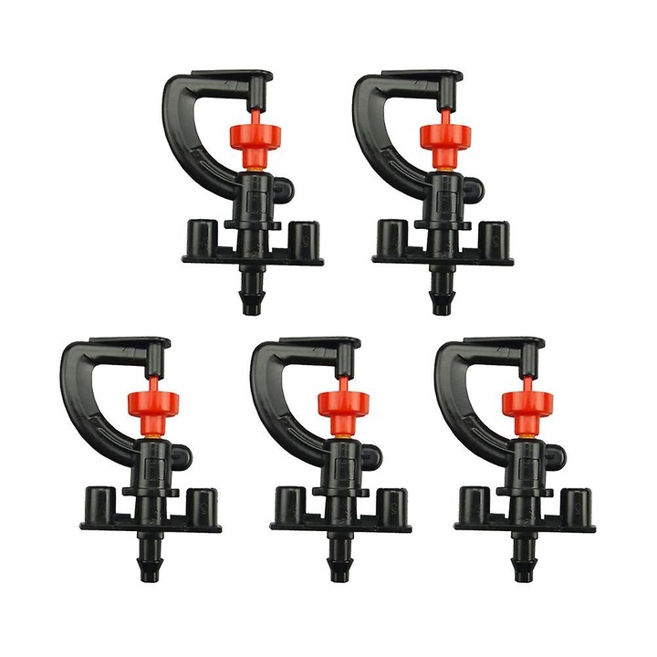 Set 10 micro aspersoare irigare, negru, 3.8x3.3x0.75cm, plastic