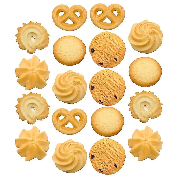 Set 18 biscuiti artificiali simulare, multicolor, 5x4.7x1.7cm