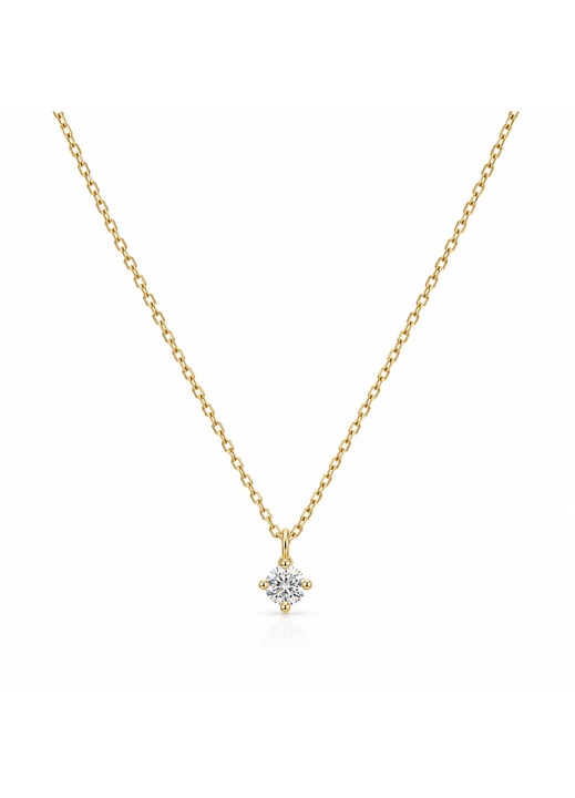 Lantisor din Aur 14K (585), 43 cm + Prelungire, Pandantiv cu Zirconiu Alb