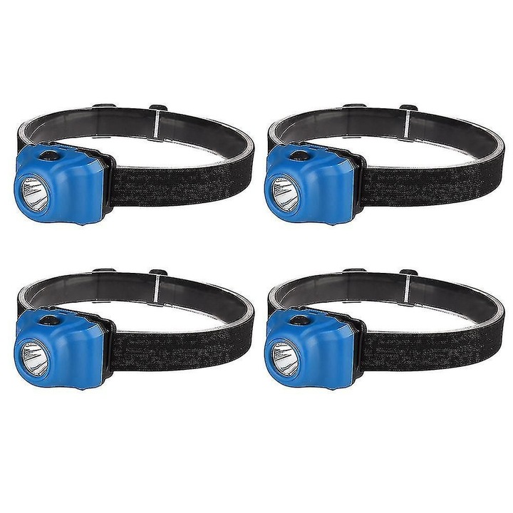 4 db LED fejlámpa szett, vízálló, kék, 6.1x4.2x4.3cm