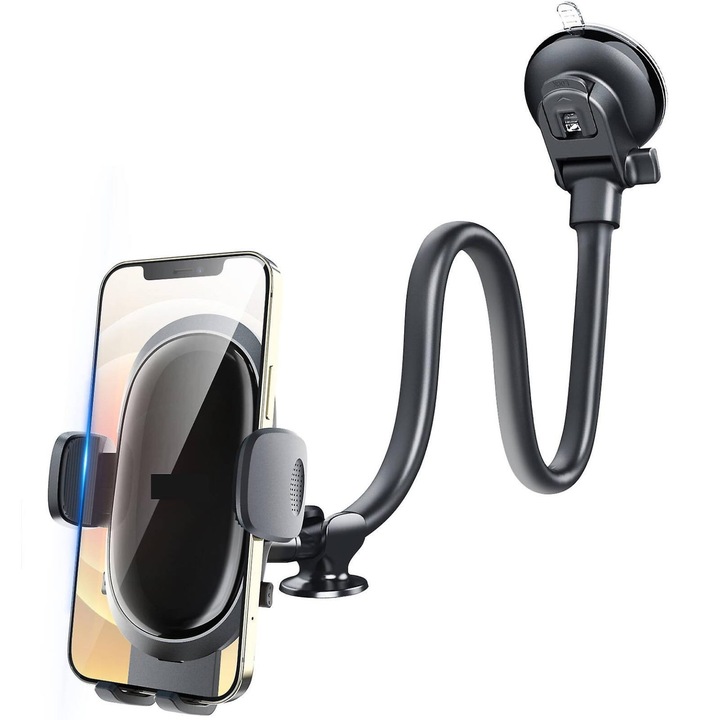 Autós telefontartó rugalmas karral, 33cm, fekete