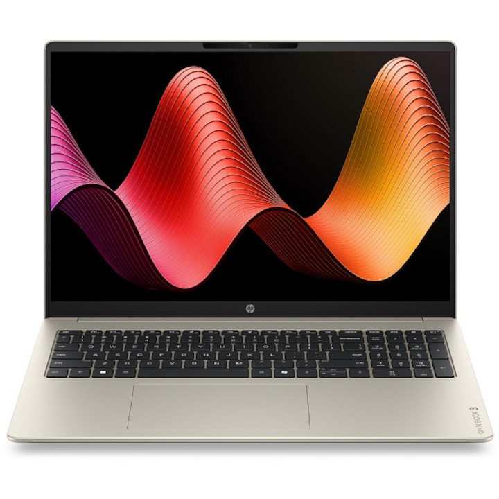 Laptop HP OmniBook 3 16-by0027nn cu procesor AMD Ryzen™ 5 40 pana la 4.30 GHz, 16", 2K, IPS, 16GB RAM, 256GB SSD, AMD Radeon™ 610M, Free DOS, Warm Gold