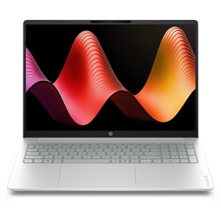 Laptop HP OmniBook 3 16-by0029nn cu procesor AMD Ryzen™ 5 40 pana la 4.30 GHz, 16", 2K, IPS, 16GB RAM, 256GB SSD, AMD Radeon™ 610M, Free DOS, Glacier Silver