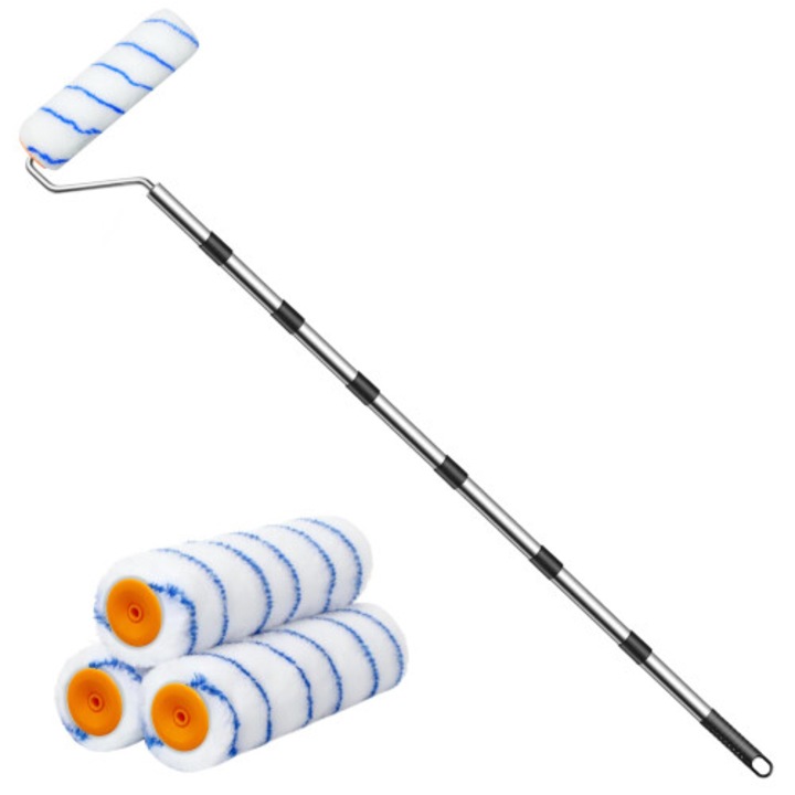 Role de vopsit cu maner metalic detasabil si extensibil, unelte vopsit, gros, stabil, pentru perete, 120x5cm