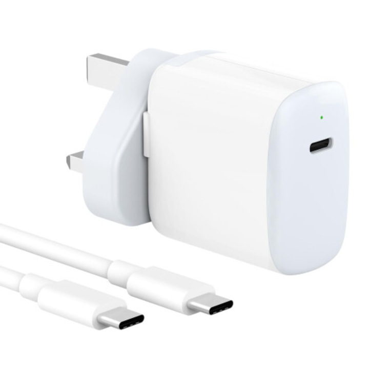 USB C töltő 30W, fehér, kompakt