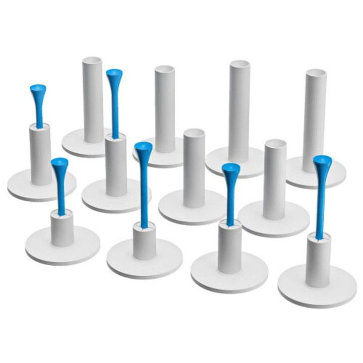 Set 12 bucati tee golf cauciuc, 6 dimensiuni, accesorii antrenament