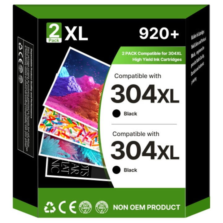 Fekete tintapatron 304XL kompatibilis HP, szett