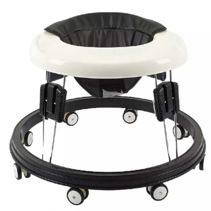 Premergator pliabil, 9 niveluri ajustabile, roti silentioase, scaun PU