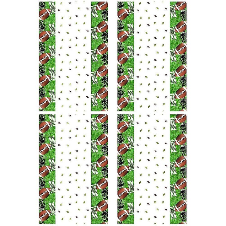 4 db eldobható terítő szett, zöld, 137x274x0.1cm, PEVA, rögbi mintával