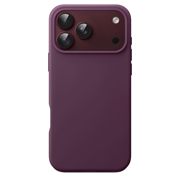 Husa de Protectie MagSafe, Husa pentru Telefon Mobil Compatibila cu iPhone 18 Pro, MOGU pentru Incarcare Wireless, Soft Silicone Lichid Cu Interior Microfibra, Margini Ridicate pentru Protectia Ecranului si a Camerelor, Rezistenta la Socuri, Rosu cires