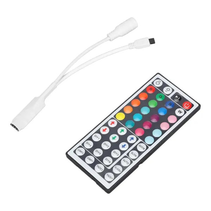LED RGB 44 gombos távirányító, infravörös, 5050 2835 szalagokhoz, 5-24V, 3 csatornás