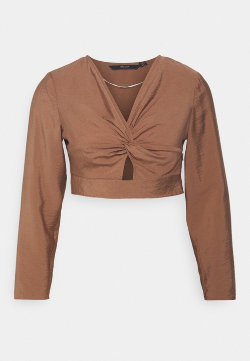 Női crop blúz, Vero Moda, Barna 3104, Barna