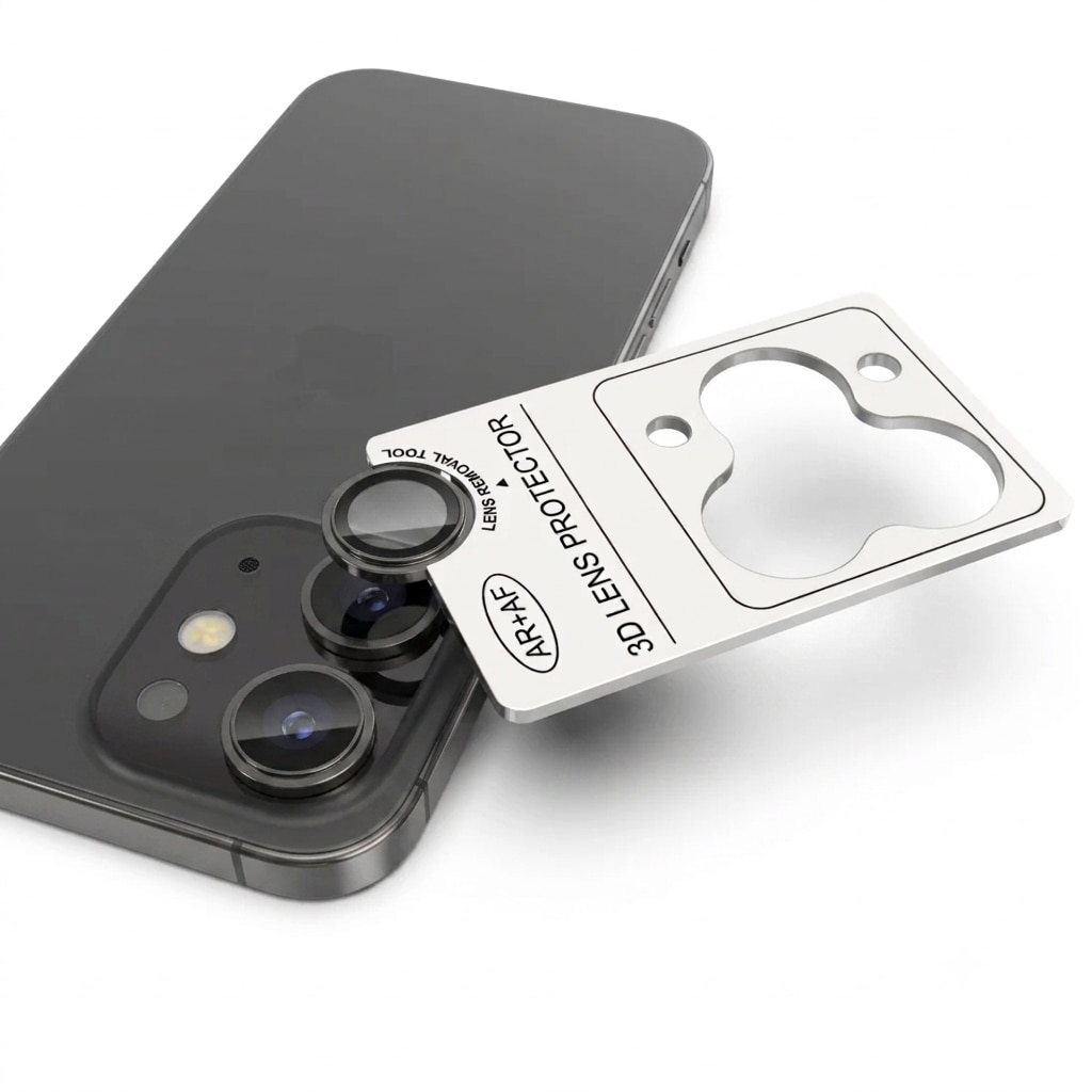Folie Camera Tradebit pentru iPhone 15 / iPhone 15 Plus, sticla securizata lentila obiectiv, aplicator inclus, transparent