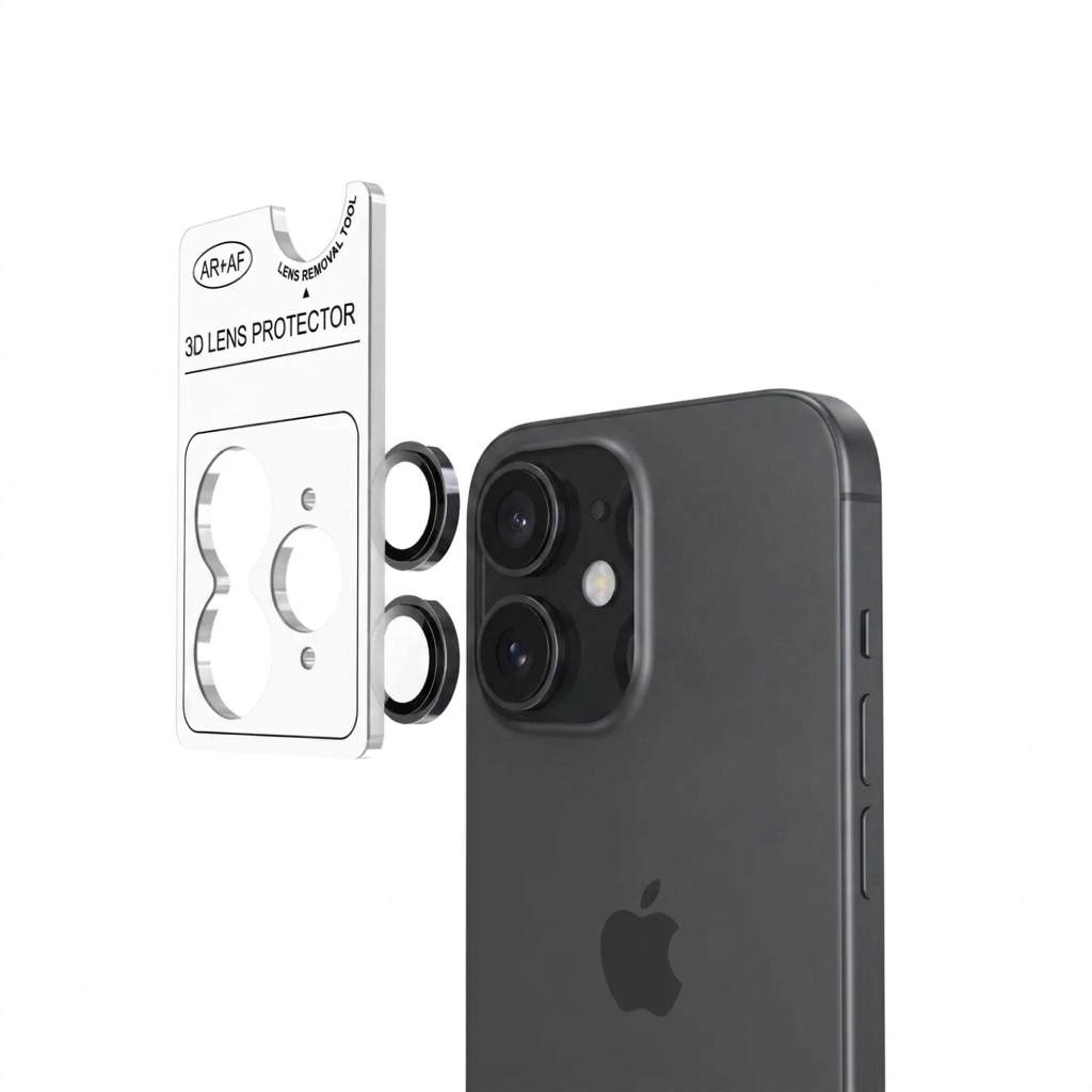 Folie Camera Tradebit pentru iPhone 15 / iPhone 15 Plus, sticla securizata lentila obiectiv, aplicator inclus, transparent