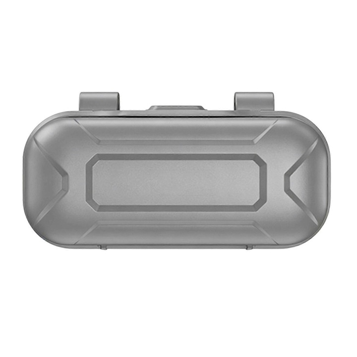 Cutie depozitare ochelari auto, clip parasolar, ABS, gri, 19x9.5x6cm