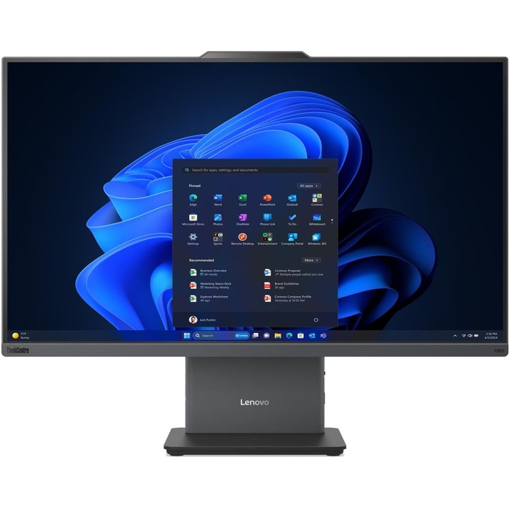 Настолен компютър Lenovo ThinkCentre neo 50a 23.8 G6 LNL All-in-One, Процесор Intel Core Ultra 5 226V (2.1/4.5GHz, 8M), 16 GB, 512 GB SSD M.2 NVMe, Intel Arc 130V, Windows 11 Home