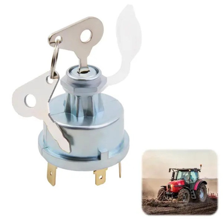 Comutator pornire tractor universal 12/24V metalic cu 2 chei