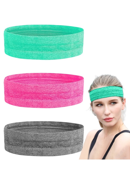 Banda de par antiderapanta, banda sport, banda antitranspiratie care absoarbe umezeala pentru jogging, yoga, ciclism, fitness (Combinatie: mixstyle4, )
