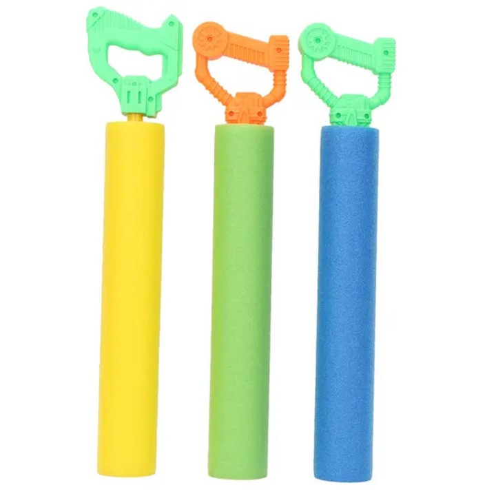 Set 3 pistoale de apa din plastic, multicolor, mari, pentru plaja si piscina