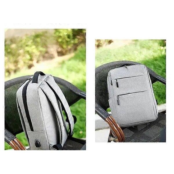 Rucsac laptop business, capacitate mare, gri deschis, 34x44x13cm
