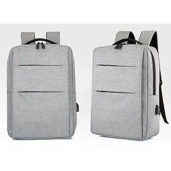 Rucsac laptop business, capacitate mare, gri deschis, 34x44x13cm