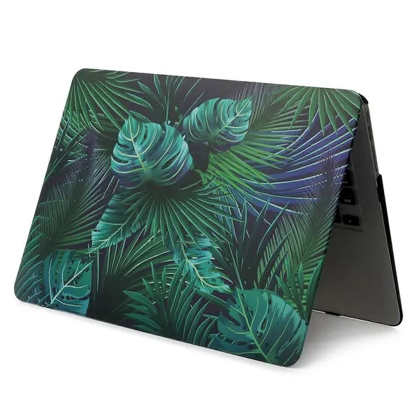 Husa PC dur pentru MacBook Air 13.3, model frunze, negru, 13.3inch