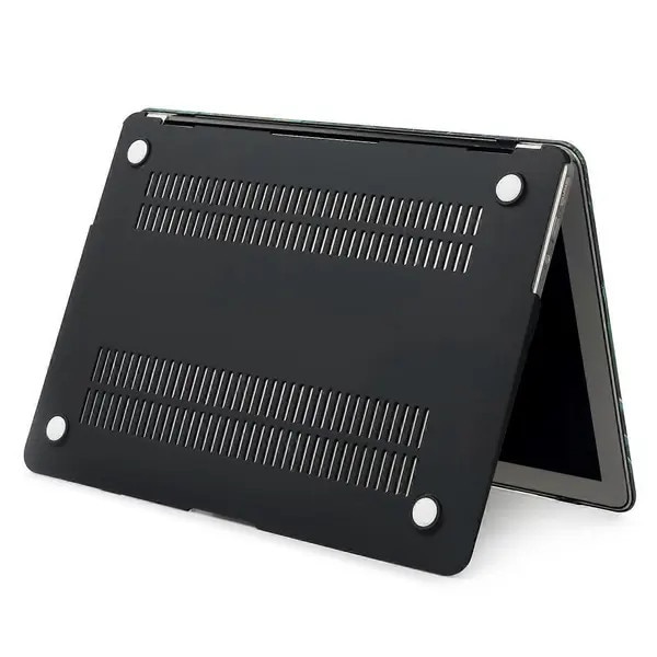Husa PC dur pentru MacBook Air 13.3, model frunze, negru, 13.3inch