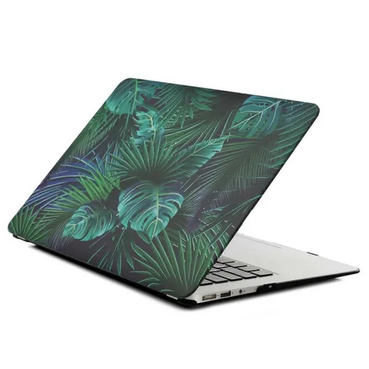 Husa PC dur pentru MacBook Air 13.3, model frunze, negru, 13.3inch