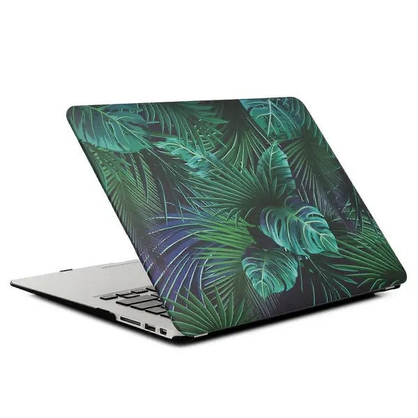 Husa PC dur pentru MacBook Air 13.3, model frunze, negru, 13.3inch
