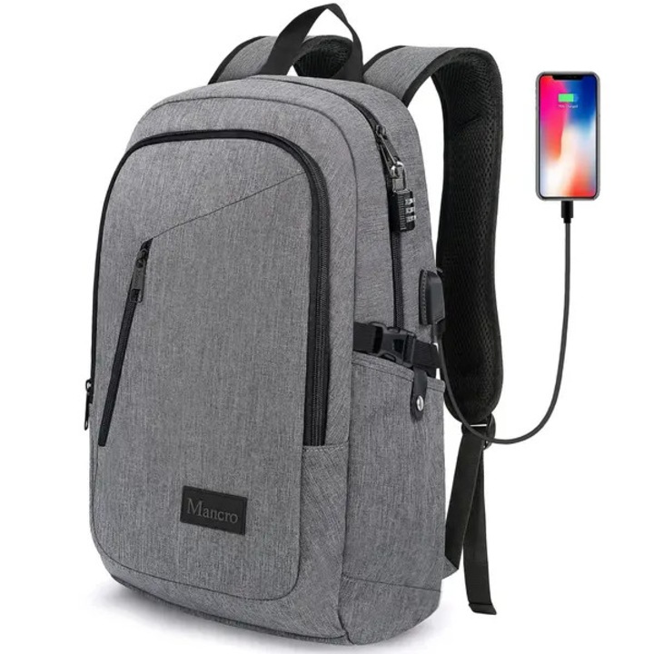 Rucsac laptop 15.6 inch, antifurt, USB, impermeabil, 51x31x14.5cm