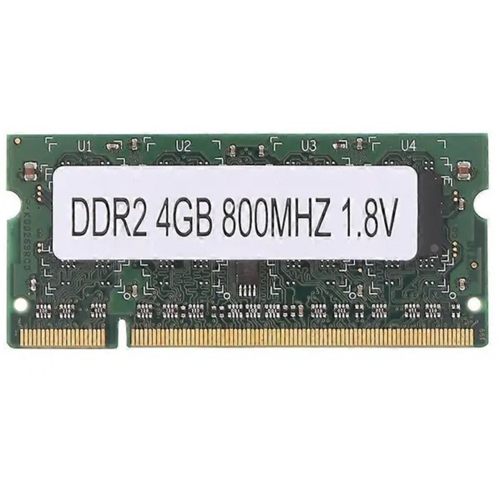 RAM памет за лаптоп 4GB DDR2 800MHz 200 пина зелена 7x3см
