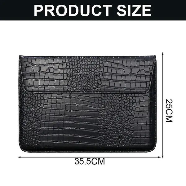 Husa laptop 13 inch piele ecologica model crocodil negru roz maro verde 35.5x25.5x1cm