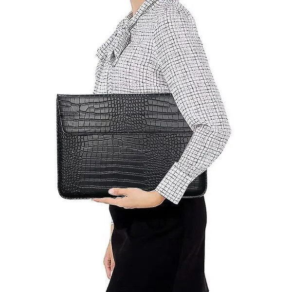 Husa laptop 13 inch piele ecologica model crocodil negru roz maro verde 35.5x25.5x1cm