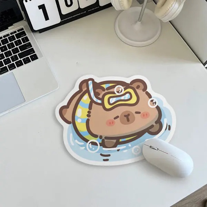 Mouse pad model 31CJ-K0274-260810-7857, antiderapant, desen capybara, A3, multicolor