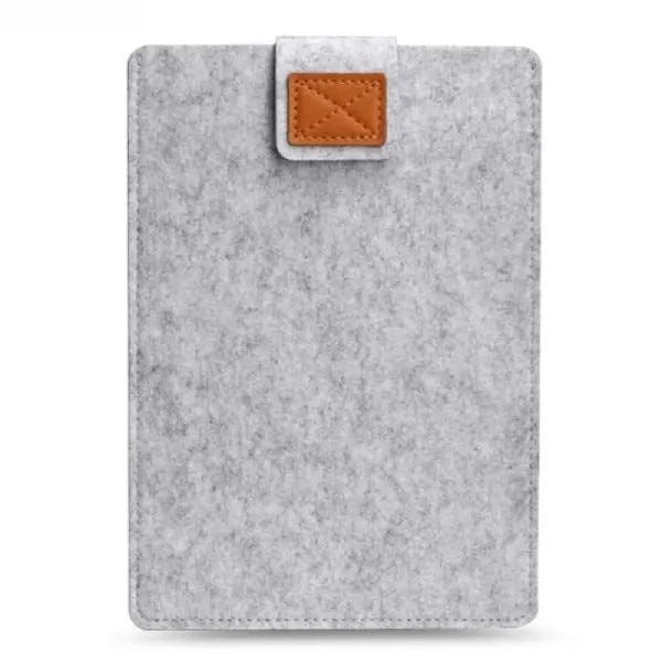 Husa pentru laptop 13 inch FQ-K0276-20260903-1811, fetru de lana cu clapeta, compatibil MacBook Pro/Air 13, gri deschis