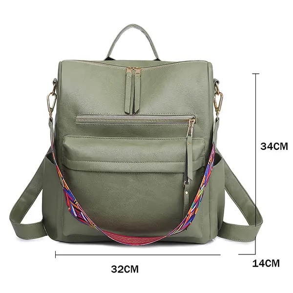 Geanta laptop dama, piele ecologica, multicolor, 32x14x34cm