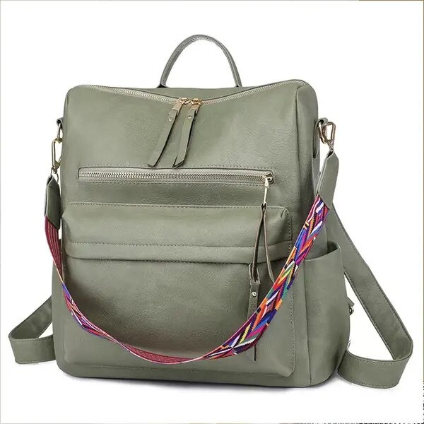 Geanta laptop dama, piele ecologica, multicolor, 32x14x34cm