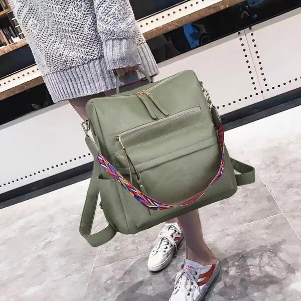 Geanta laptop dama, piele ecologica, multicolor, 32x14x34cm