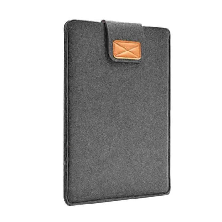 Husa sleeve din fetru pentru laptop/tableta, compatibila MacBook 11/13/15, slim, gri inchis