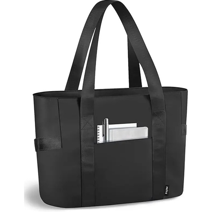 Geanta laptop nylon negru 40x15x32cm usoara rezistenta impermeabila cu compartiment protectie si multiple buzunare