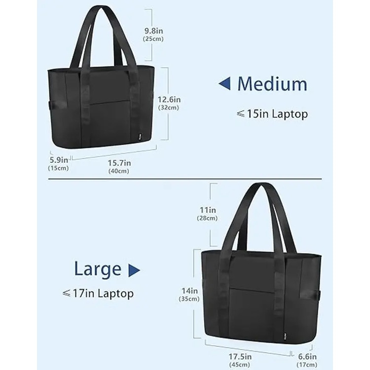 Geanta laptop nylon negru 40x15x32cm usoara rezistenta impermeabila cu compartiment protectie si multiple buzunare