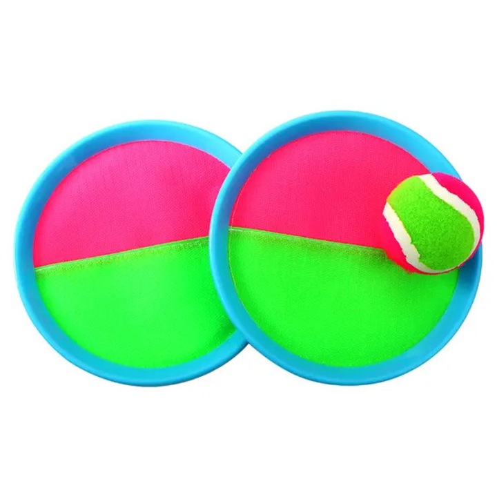 Set joc de prindere cu 2 palete si 2 mingi, multicolor, dimensiuni variate