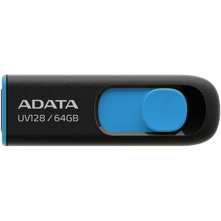 ADATA UV128 USB memória, 64 GB, USB 3.2, fekete / kék