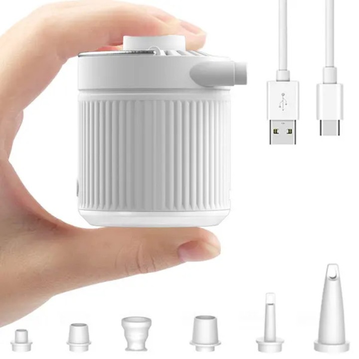 USB-C mini légpumpa, LED, 1200mAh, multifunkcionális, kompakt, 90g