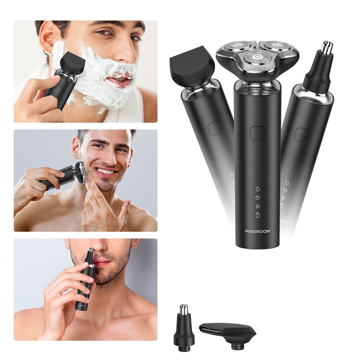 Електрическа самобръсначка MAXGROOM BS-8012A многофункционална черна 270гр